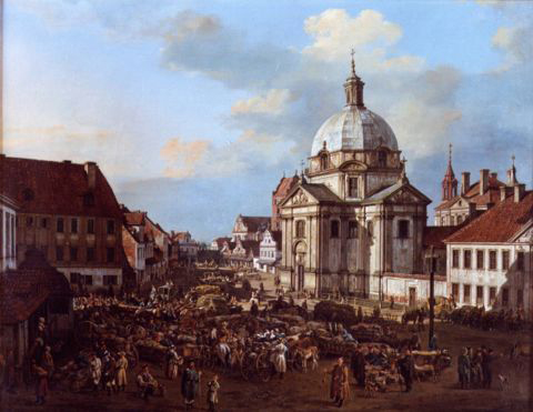 New Town Market Square with St. Kazimierz Church.